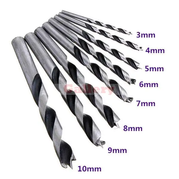

2 Sets Lot 8pcs 3-10mm Woodworking High Carbon Steel Twist Drill Bit Set