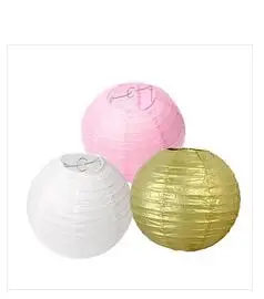 Набор из 9 смешанных золотых розовых Белых Бумажных шариков фонариков для