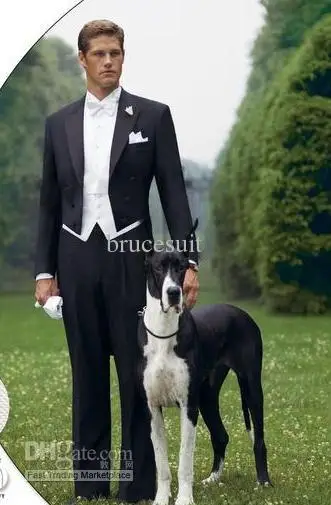 2017 последний дизайн пальто брюки черный Фрак свадебный костюм для мужчин