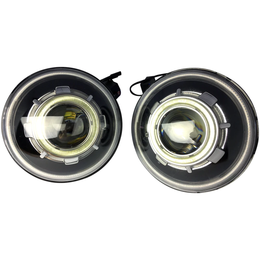 Одна пара 7 дюймов JK Led RGB Звездное фары для автомобиля с дьявол Демон глаз и
