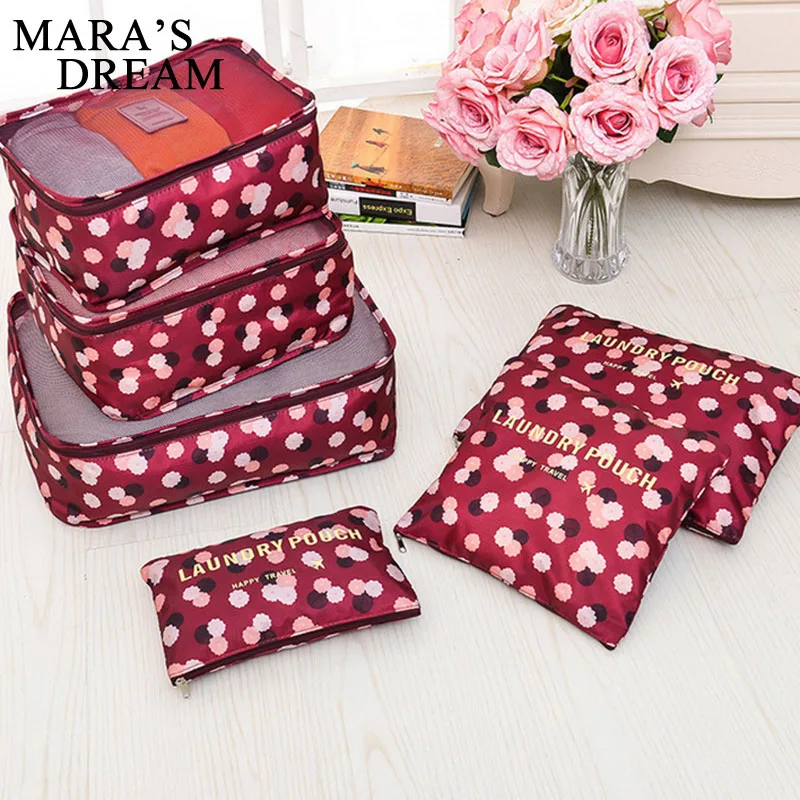 

Mara's Dream 6PCS/Set High Quality Oxford Cloth Travel Mesh Bag Luggage Organizer Packing Cube Organiser Travel Bags