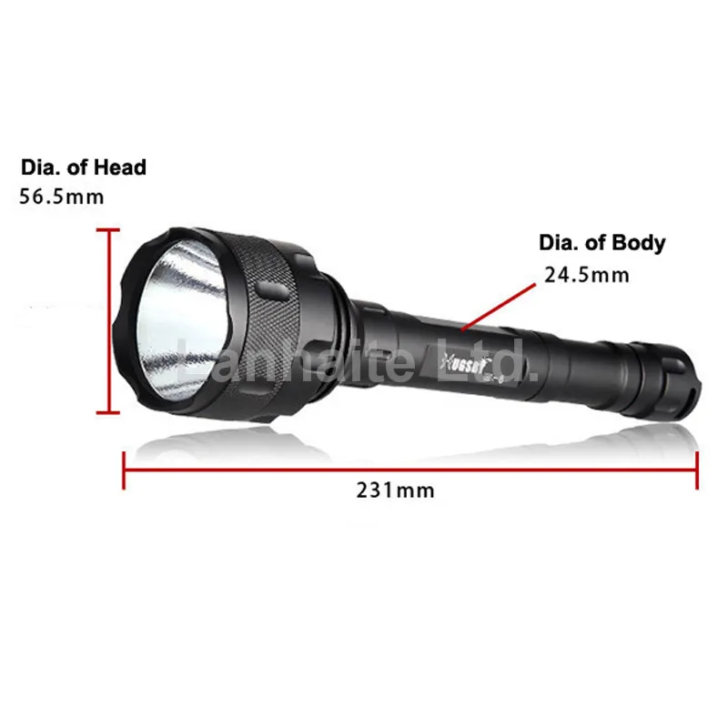 Фонарик Hugsby ML 8 Cree XM L T6 850 люмен 4 режима светодиодный черный (2x18650/4x16340/4xCR123)|led aluminum