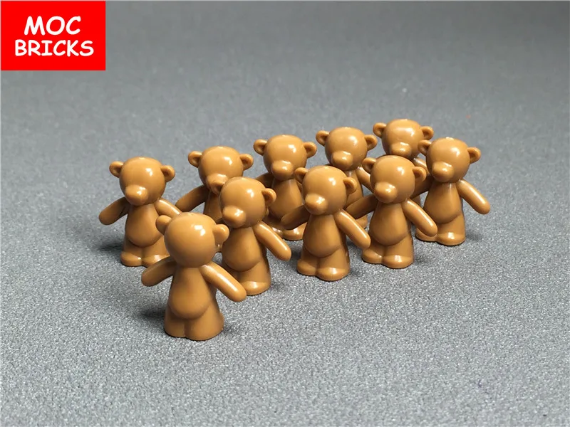 10 шт./лот MOC кирпичи животные мишка тедди без узора подходит для 98382pb001