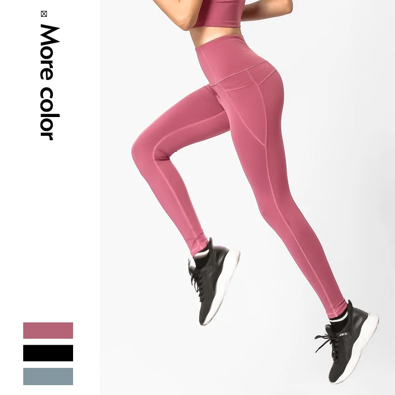 AALAMGEER черные спортивные Леггинсы для йоги с высокой талией фитнеса Feminina карманом