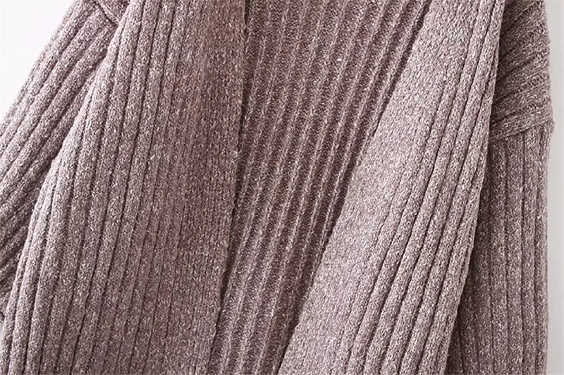 Autumn Winter Cardigan Loose Striped Jacquard Sweater 2019 Long Lantern Sleeve Knitted Tops Women Sweaters |