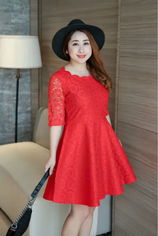 Женское кружевное платье туника MINSUNDA элегантное ажурное с коротким рукавом и