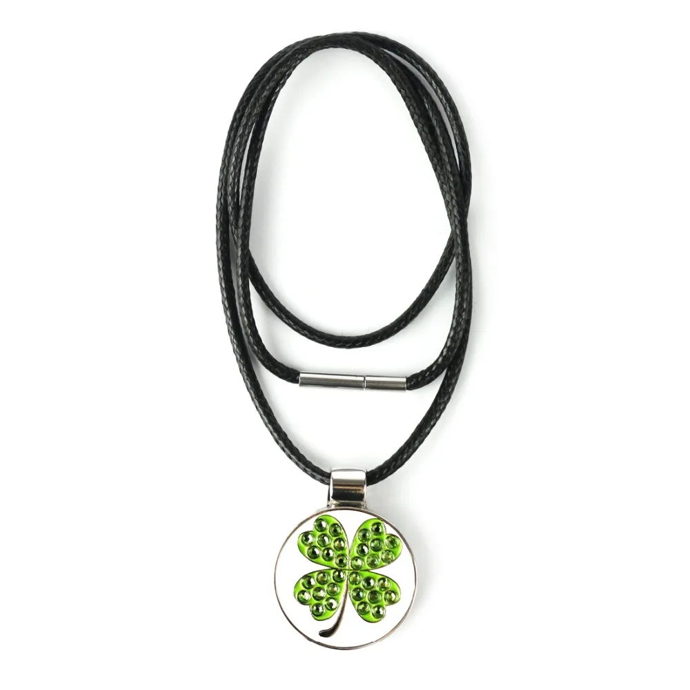 Гольф сильное магнитное длинное ожерелье с клевером Кристалл отметка для мяча