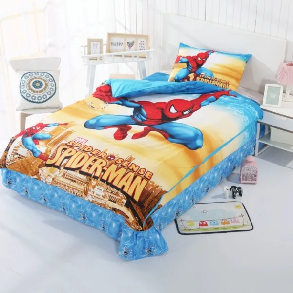 Spiderman 1 Disney мультфильм Mc queen тачки Человек-паук набор постельных принадлежностей для мальчиков пододеяльник простыня наволочки двойной хлопок постельное белье Прямая - Цвет: Spiderman 1