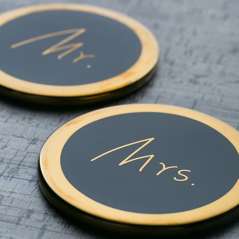 Креативные Позолоченные керамические подставки под чашки коврики украшения для