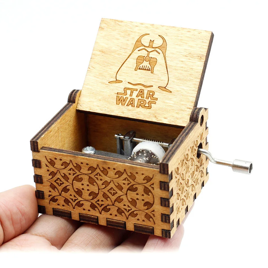 Star Wars Новая деревянная музыкальная шкатулка Сейлор Мун Дейви Джонс красавица зверь замок в небе Крестный отец Звездные войны Рождественский подарок - Цвет: Star Wars
