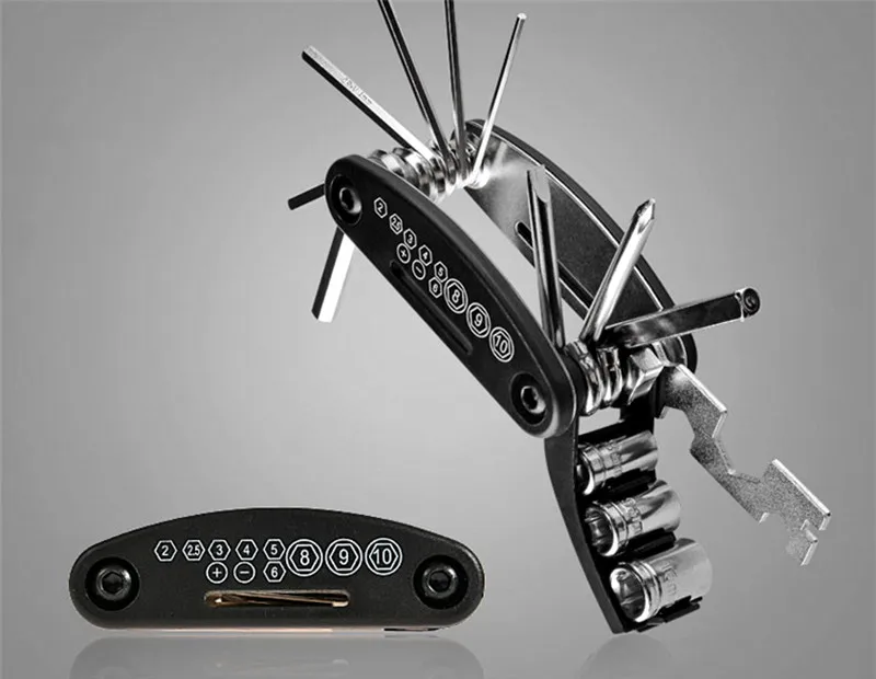 Горячая углеродистая сталь MTB набор инструментов для ремонта велосипеда шестигранный спицевой ключ велосипедная отвертка 16 в 1 мульти инструменты для ремонта