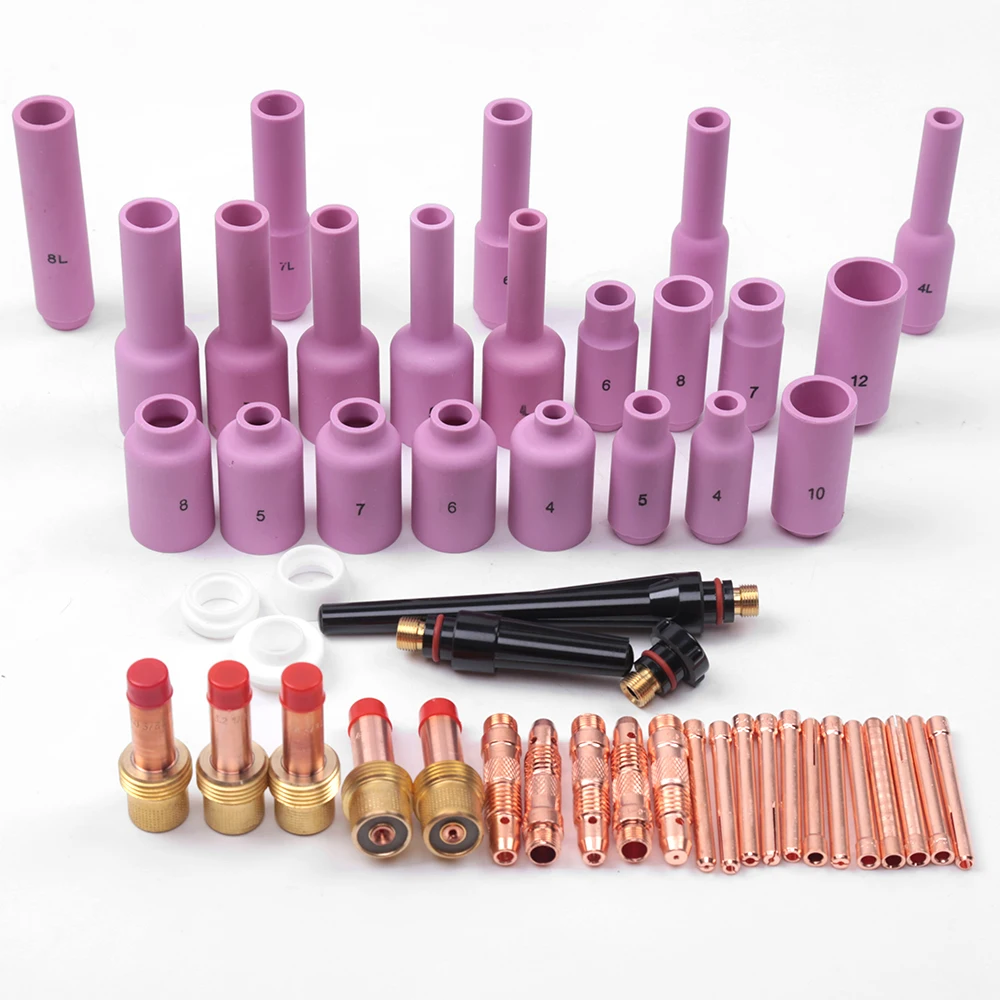 

50pcs/set Durable TIG Welding Torch Stubby Tig Gas Lens Kit For SR WP17 Mayitr Welding Accessories