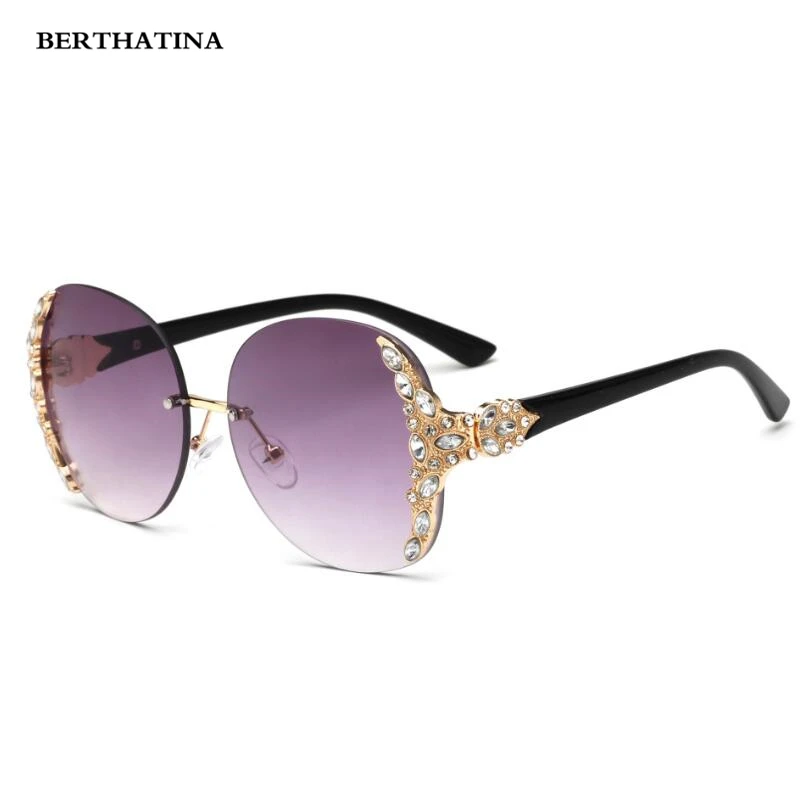 Женские солнцезащитные очки без оправы BERTHATINA модные брендовые дизайнерские