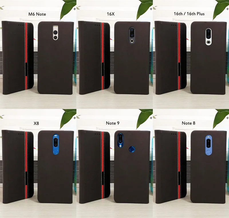 Чехол для meizu 16x16 16th plus m6t m6 note 8 9x8 m6s задняя крышка телефона флип искусственная кожа