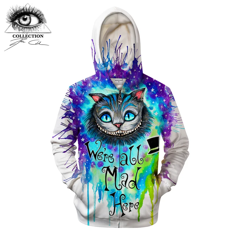 Толстовка с капюшоном We are all mad here by Pixie толстовка на молнии для мужчин 3D брендовая