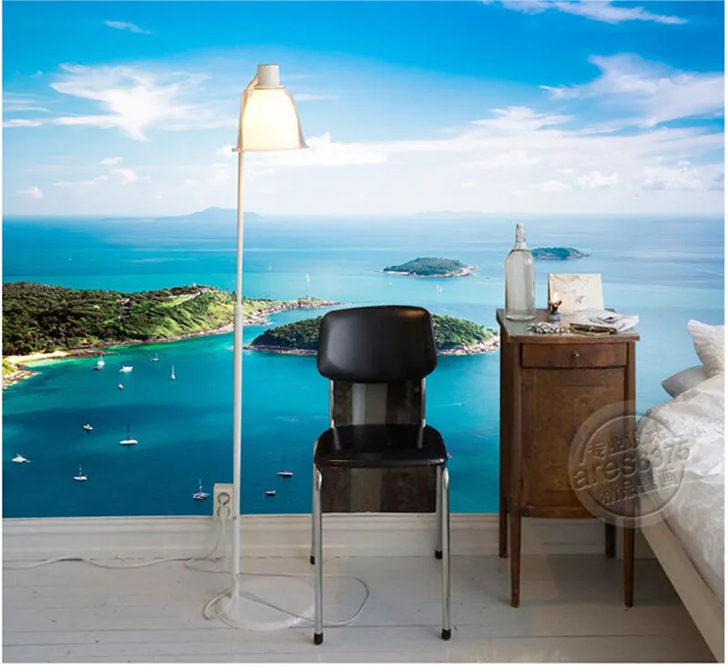 3D фрески на заказ фон обширный морской остров настенный персонаж настенные обои