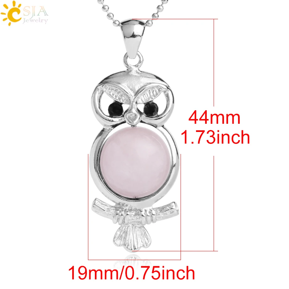 Ожерелье CSJA с кулоном в виде милой совы круглые шарики из бисера натуральные