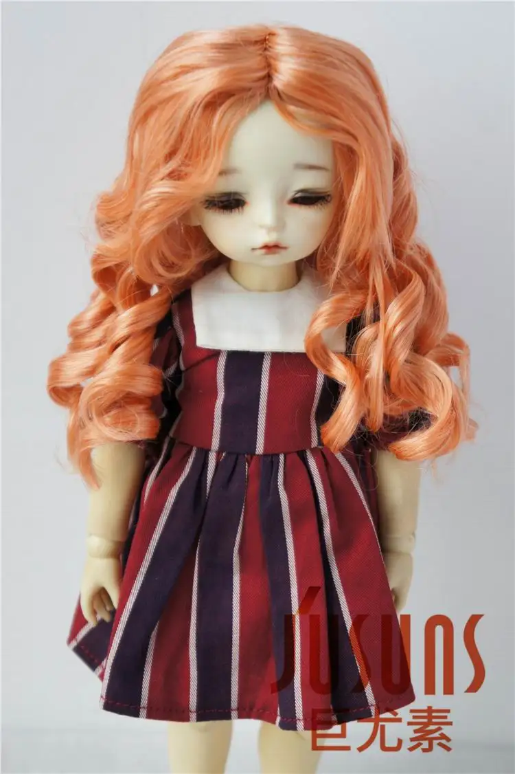 JD259 1/6 1/4 1/3 YOSD MSD SD модные BJD кукла парики Размер 6-7inc 7-8 дюймов, 8-9 дюймов, гнущаяся BJD синтетический мохеровый парик - Цвет: 6-7inch Orange SM118