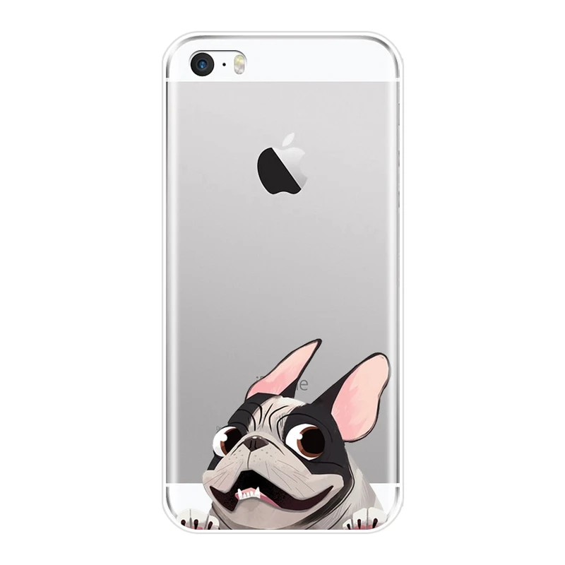 Чехол для телефона с изображением пуга, французского бульдога, корги и щенка кавайного животного из силикона для iPhone 5C, 5S, SE, 5S, мягкая задняя крышка для 4S, 4.