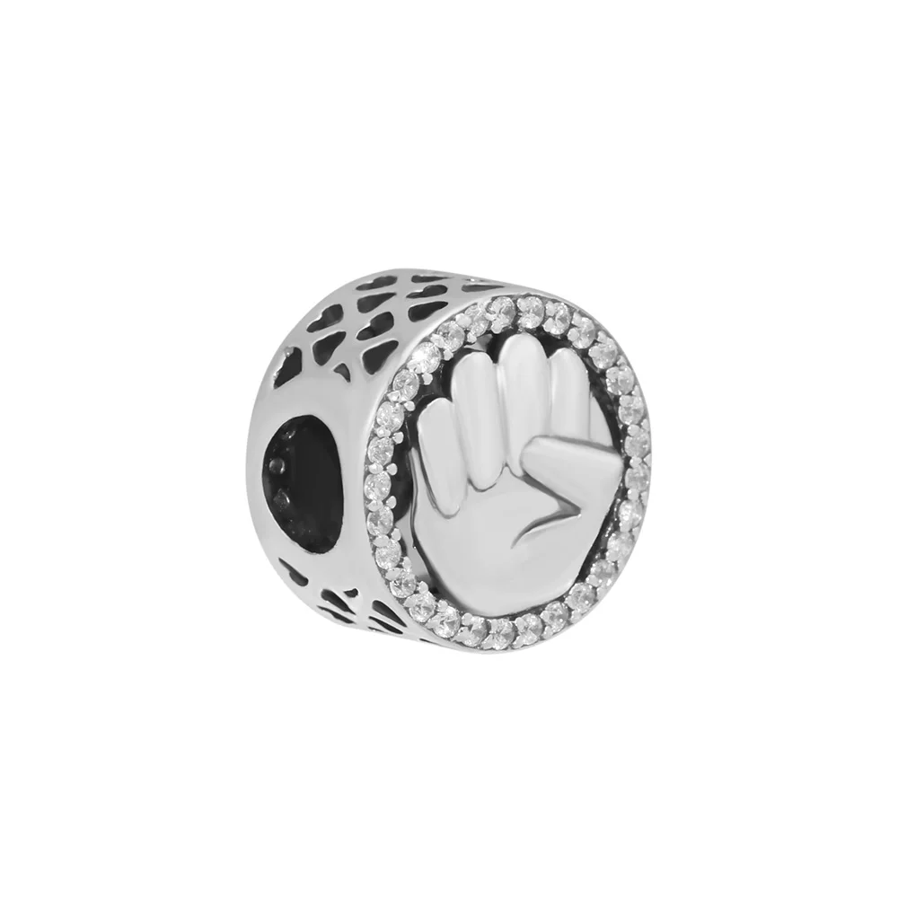 

Fits for Pandora Charms Bracelets Radiant Power Heart Beads with Clear CZ 100% 925 Sterling Silver Jewelry Free Shipping