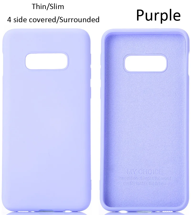 4 side coverd Жидкий силиконовый чехол для samsung Galaxy S10 Plus, мягкий гелевый резиновый чехол высокого качества - Цвет: 4 side coverd