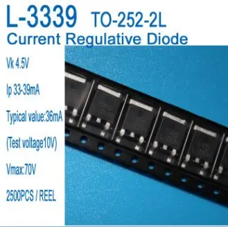 Free shipping 50pcs/lot Constant current diode 36mA for LED lamps L-3339 TO-252-2L IP 33-39MA