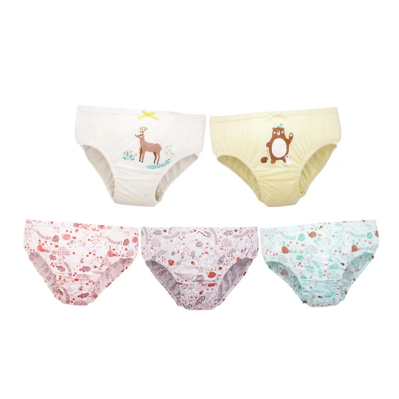 1 pcs 2 to 12 years kids cotton panties Girl Panties female cartoon printed children baby comics pants Bowknot briefs underwear|Трусики| |