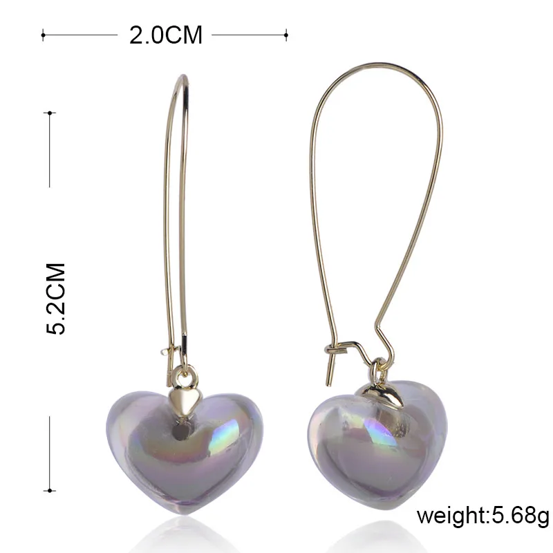 Женские серьги капельки Blucome в форме сердца золотого цвета для свадебного