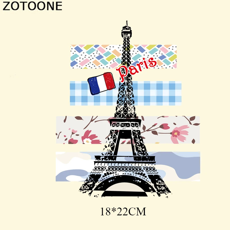 ZOTOONE Эйфелева башня патч железо на переноске для одежды аппликация нашивки с