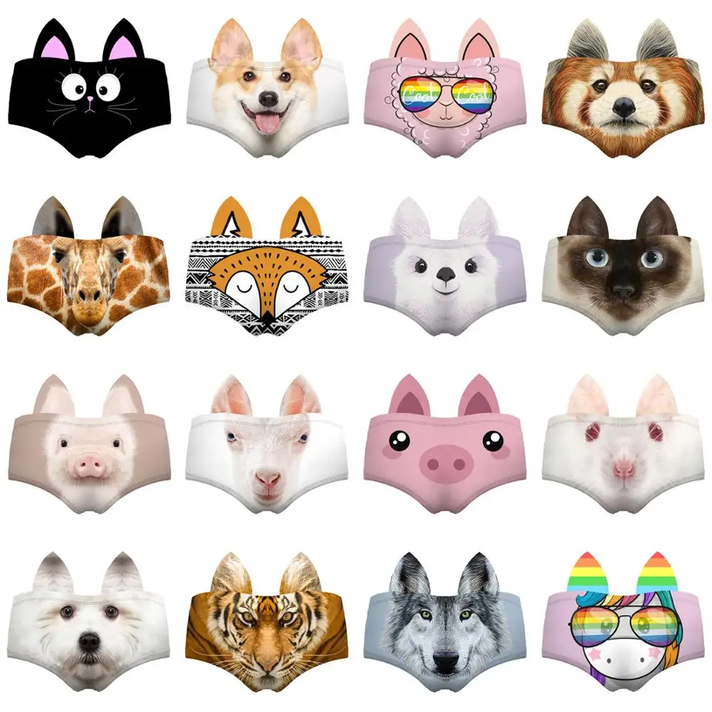 Женские трусики с кошачьими и собачьими ушками LEIMOLIS милые трусики-стринги