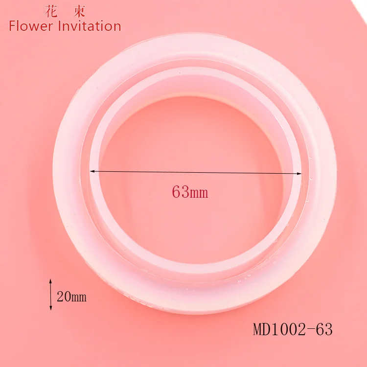 diameter 63mm mold Цветок приглашение Форма для браслета md1002_прозрачный Силиконовый круглый браслет Плесень Для смолы настоящий цветок DIY Плесень - Цвет: diameter 63mm mold