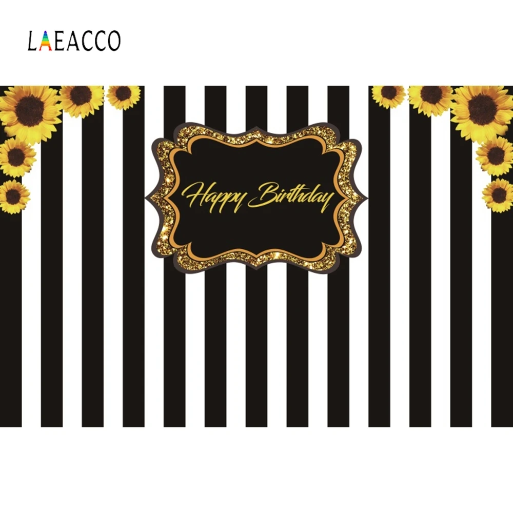 

Laeacco Childen Birthday Party Stripe White Black Photography Backgrounds Photocall Photographic Backdrops For Photo Studio