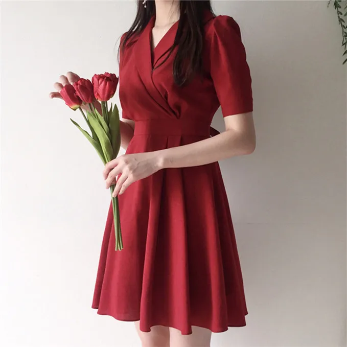 Colorfaith, женские платья, весна-лето, одноцветное, элегантное, розовое, женское, сексуальное, с v-образным вырезом, плиссированное, винтажное, с высокой талией, мини-платье DR1932