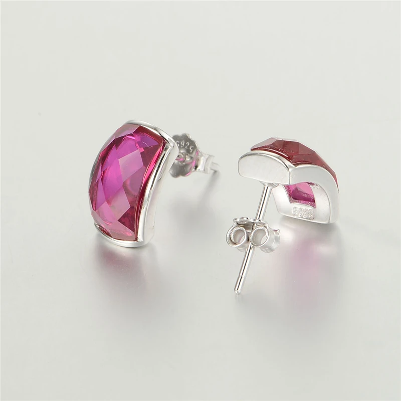 GW Jewelry Hot Natural Red Clip Earrings Genuine 925 Sterling Silver New Women On Sale Outstanding FE370H90 | Украшения и