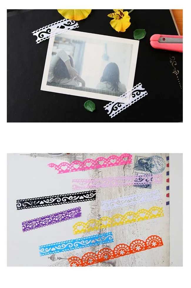 36 pcs/Lot Lace carved Decorative tape Bud silk scrapbooking stickers Adhesive masking office School supplies 6403 |