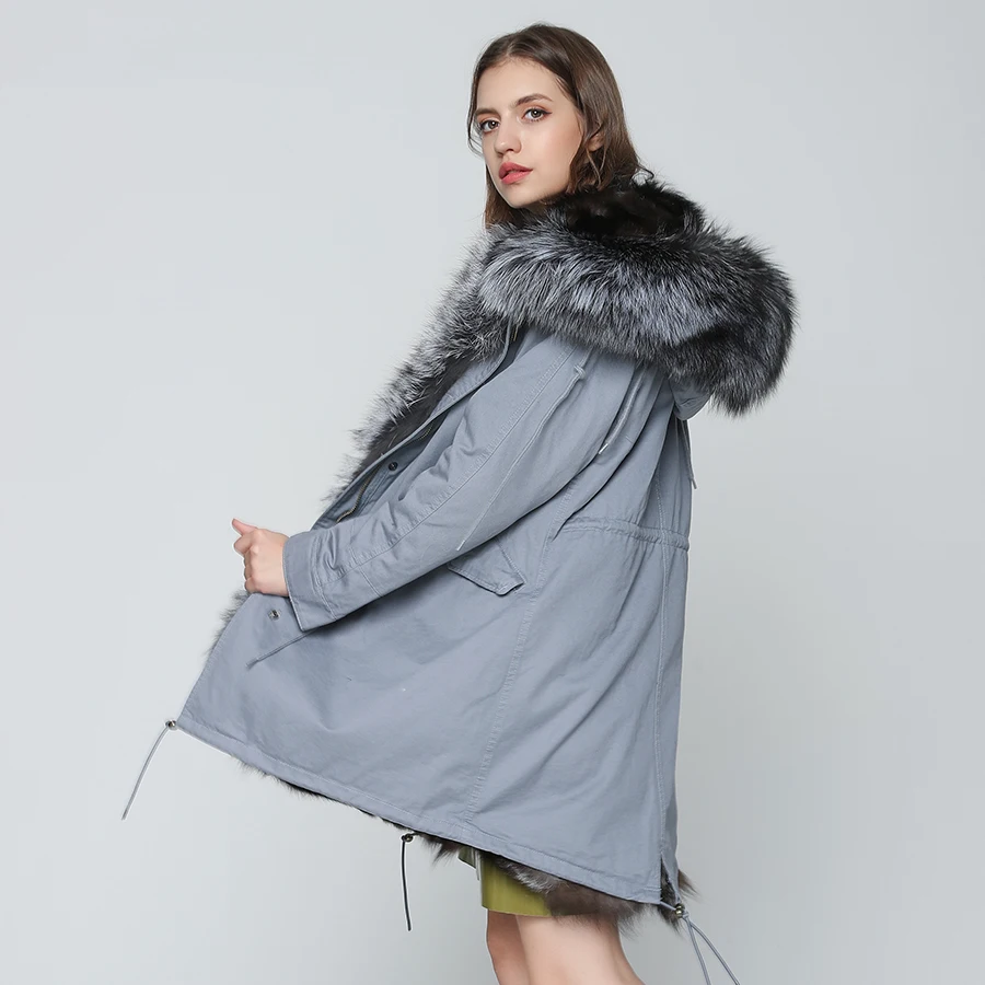 OFTBUY 20118, зимняя женская куртка, пальто с натуральным мехом, длинная парка, натуральный Лисий мех, Толстая теплая уличная верхняя одежда, роскошные парки, Новинка