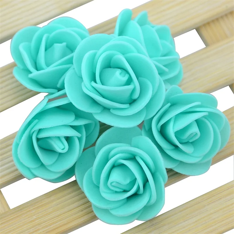 Tiffany 50/100/200 шт Мини Искусственные из ПЭ пена Роза Цветок голова для собственными руками Сделай Сам Свадебные украшения дома вечерние поставки венок Ремесло - Цвет: Tiffany