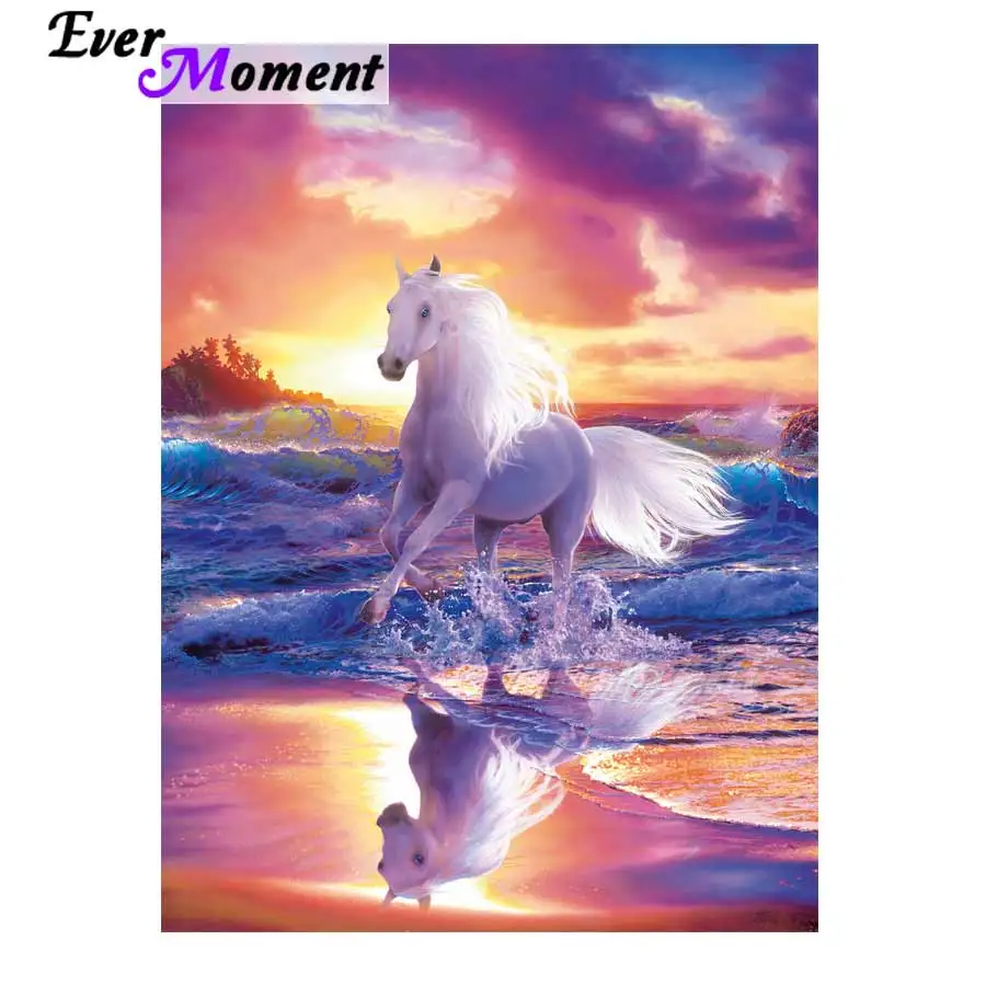 

Ever Moment Diamond Painting 5D DIY Handmade Horse Running In Water Decoration For Home Diamond Embroidery Full Square 3F629