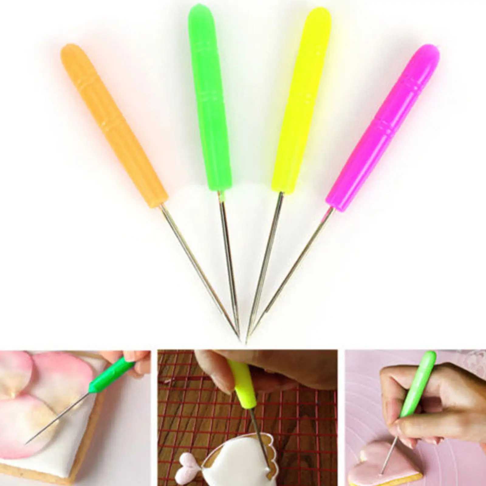 Случайный цвет из нержавеющей стали помадка украшения торта иглы инструмент