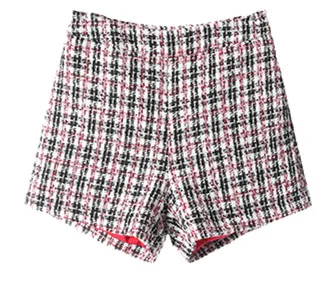 Подиумный клетчатый твидовый комплект 2018 дизайнерский с отложным воротником