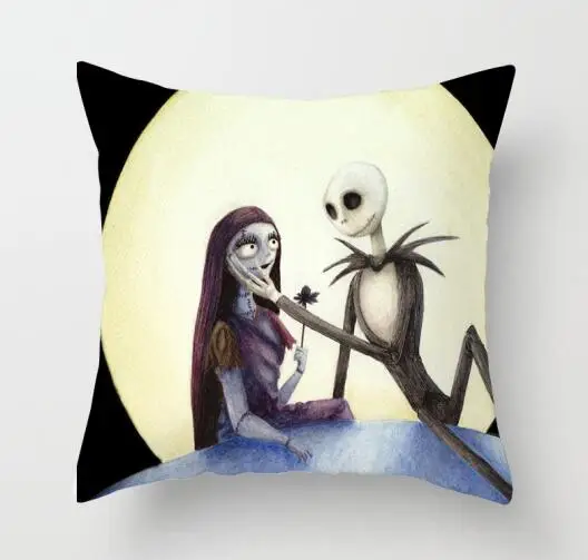 21 ZENGIA Nightmare Before Christmas Cushion cover GHOST Pillow cover Polyester Horror Throw pillows Sofa Decorative Pillow case - Color: 21