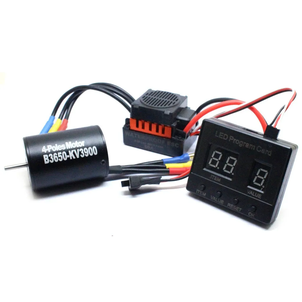 Аксессуары B3650 3900KV бесщеточный мотор + 60A ESC карта для программирования Combo 1/10 RC