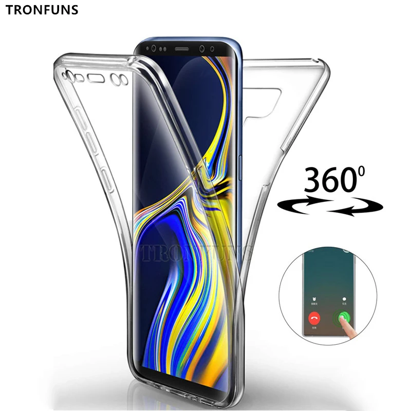 Двойной силиконовый чехол для Samsung Galaxy Note 8 9 N8 N9 мягкий с полным покрытием чехлы на