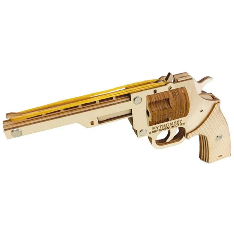 New Assembly DIY Education Toy 3D Wooden Model Puzzles For Kids Gifts Of Revolver rubber band gun | Игрушки и хобби
