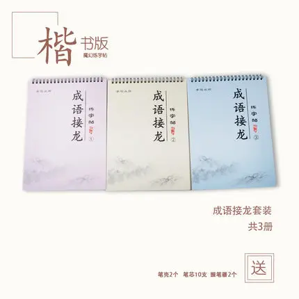 3 шт./набор китайские Idioms персонажи каллиграфии копировальная книга Han Zi Miao Hong 3D многоразовые паз копировальная книга для начинающих