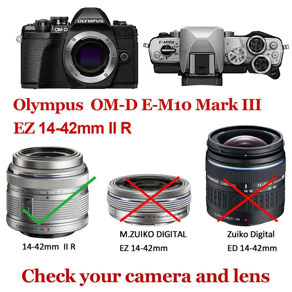 Задняя крышка для Olympus OMD EM10 III из искусственной кожи Mark MK3 с объективом 14 42 II