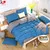 Royal blue grey AB сбоку постельных принадлежностей супер ковровое покрытие набор темно-синие+ бежевый 3/4 шт постельное белье для взрослых постельное белье Человек пододеяльник плоский sheet56 - Цвет: Royal blue grey