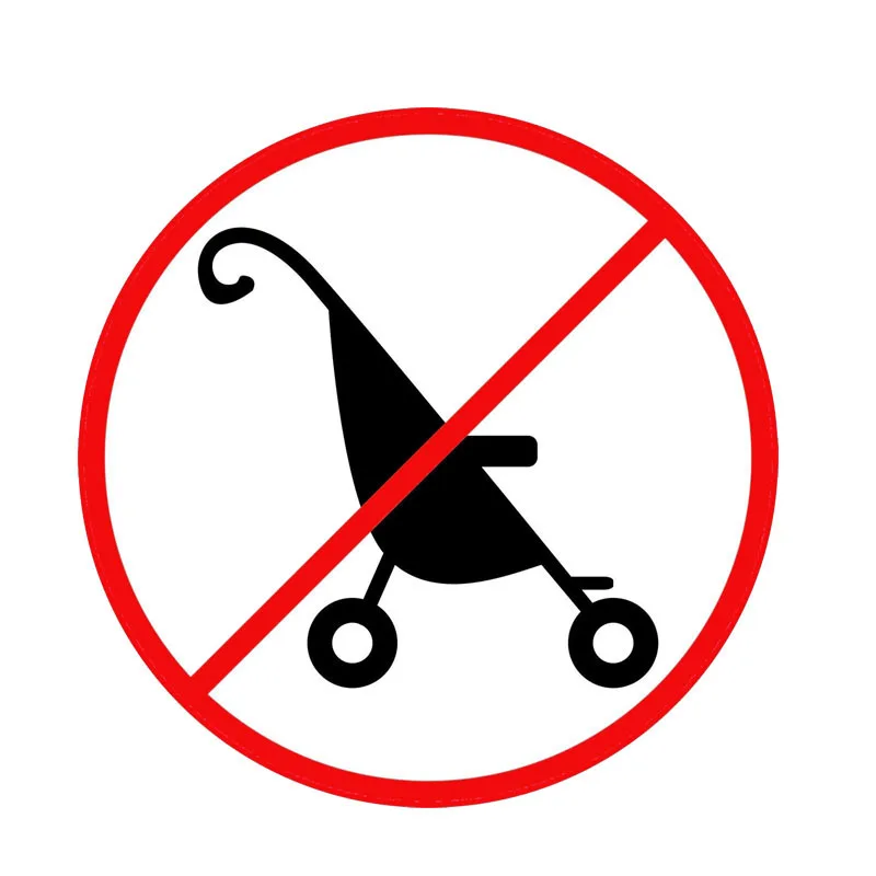 YJZT 12CM*12CM Warning No Baby Carriages Reflective Car Sticker PVC Decal 12-1158 | Автомобили и мотоциклы