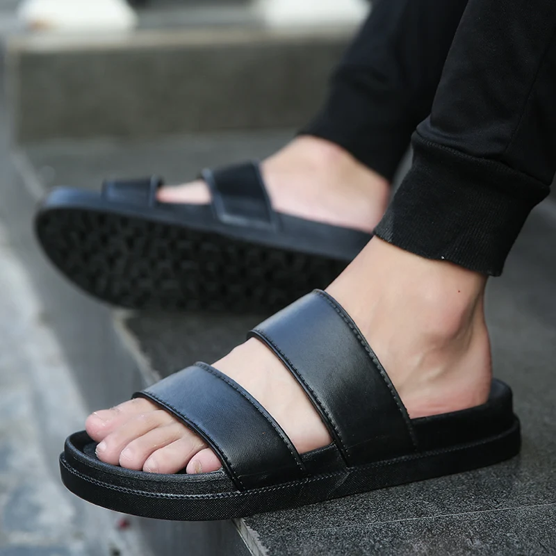 Мужские тапочки из ЭВА Мужская обувь женские и мужские вьетнамки мягкие черные