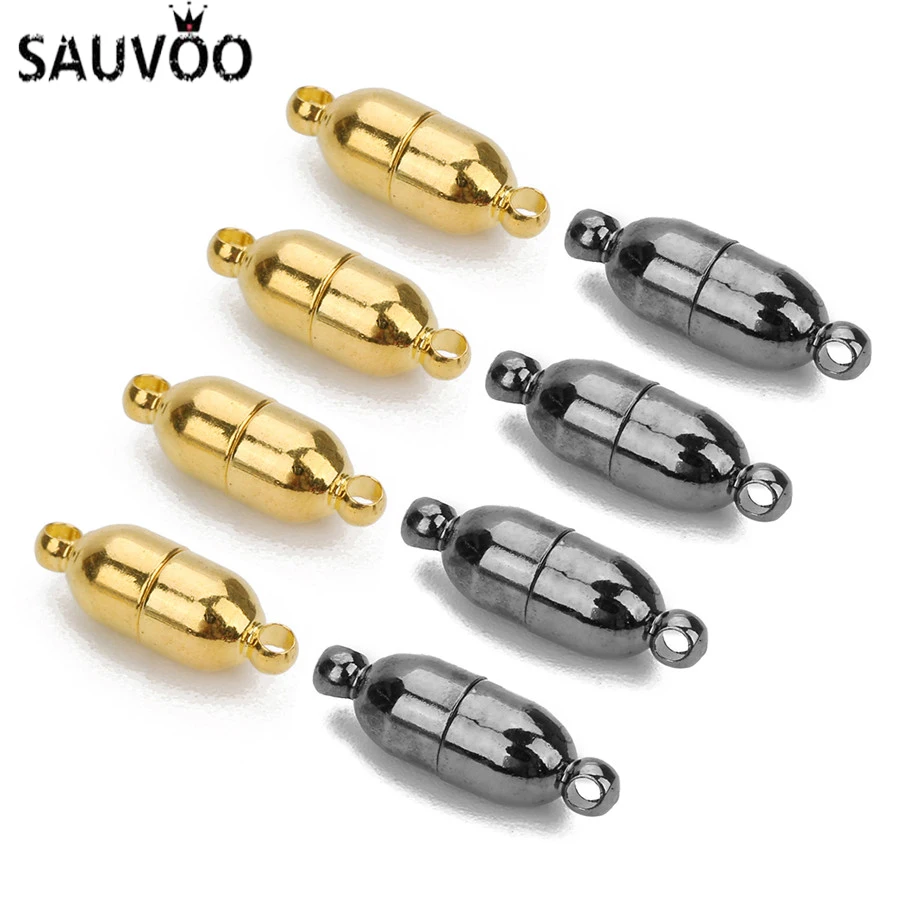 Золотые магнитные застежки SAUVOO 5 шт./лот 6 мм для браслета черные металлические